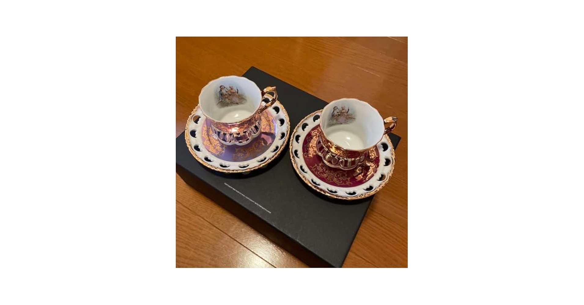 マニの窯主宰　大橋貞華作　金彩猫のデミタスコーヒー カップ&ソーサー2客 Yahoo!オークション -「大橋」(デミタスカップ) (カップ